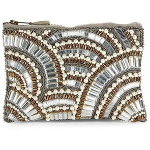 Geometric Beaded Clutch Purse Handmade Vintage Style <b>Coin</b> Pouch for Women - Product Image 2