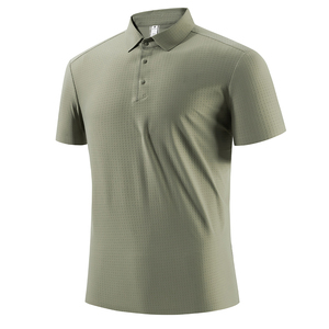 Nouveau style d'été européen et américain, t-shirt en maille unie à séchage rapide, logo personnalisé, populaire pour le golf masculin - Product Image 1