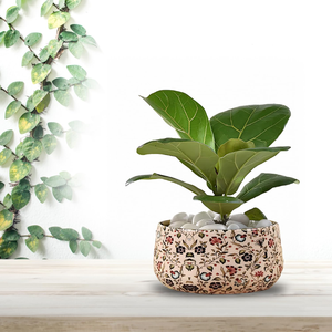 Elegante Maceta Metálica con Diseño Floral, Decorativa para Interiores y Exteriores, Moderna Decoración Botánica para el Hogar - Product Image 1