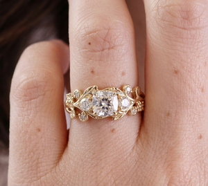 IGI/GIA Lab Grown Vintage 14K oro blanco boda/anillo de compromiso Unisex corte diamante para fiesta de aniversario regalo pera corte diamante - Product Image 1