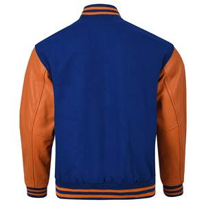 Veste de baseball en chenille de laine avec logo personnalisé, veste varsity vintage pour hommes, veste varsity à manches en cuir orange, veste pour hommes - Product Image 6