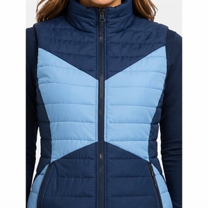 Gilet matelassé pour femme, veste sans manches de qualité supérieure, isolation légère, matière résistante à l'eau, fermeture éclair intégrale, tricoté - Product Image 6