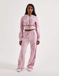 Sudadera con capucha de algodón de 500 GSM para mujer, con cremallera completa, manga larga, forro deportivo, talla grande, estampada, para invierno - Product Image 1