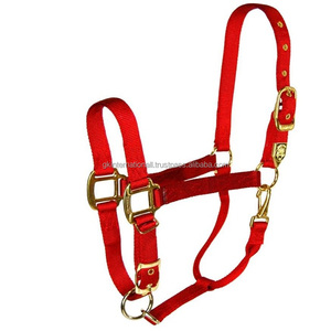 Halter de caballo de nailon hecho a mano de moda en todos los tamaños y colores personalizados con hebilla de latón ajustable y anillos a bajo precio - Product Image 5