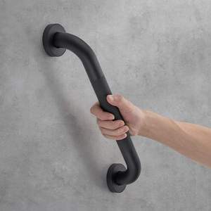 Barre d'appui murale ergonomique antidérapante en acier inoxydable noir de qualité supérieure, écologique, pour salle de bain - Product Image 2