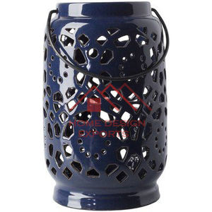 ตะเกียงโลหะเคลือบสีดำแบบแฮนด์เมดสำหรับใส่เทียน - Product Image 3