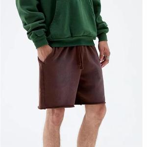 Custom Streetwear Vintage Cotton Fleece Breathable Stone Acid Wash Sun Faded Screen Printed Spring Summer Unisex Sweat Shorts - Product Image 3