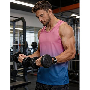 Camiseta sin mangas de alto rendimiento para hombre – Camiseta sin mangas ligera y transpirable – Chaleco deportivo de secado rápido para correr y hacer ejercicio - Product Image 2