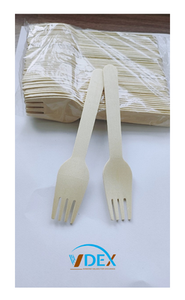 Tenedor de 160mm para postre Grado alimenticio Ecológico Biodegradable Desechable Magnolia Color de madera - Product Image 5