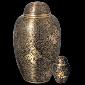 Urnas funerarias antiguas al por mayor con diseño de mariposa en 2 tamaños, medianas para adultos, contenedor conmemorativo para cenizas. - Product Image 1
