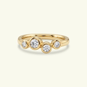 Anillo de Boda Apilable para Mujer, con Diamantes Cultivados en Laboratorio, Engaste de Puntas, Diseño Clásico Redondo, Oro de 14K - Product Image 1