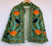 Veste bomber en velours bohème pour femmes, brodée de lettres Suzani, tricotée |   Couette réversible matelassée respirante écologique 100% coton