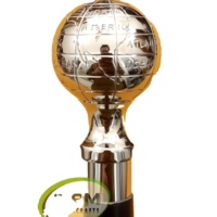 Canne de marche en bois avec poignée globe et motif de carte du monde gravé |   Canne de randonnée noire de 92 cm avec poignée décorative argentée