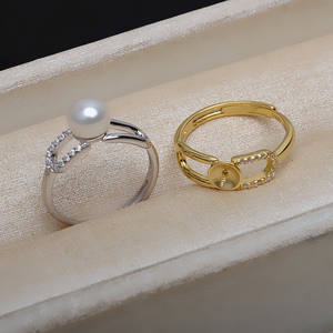 S925 Silver Pin Earring and Pendant Set <b>Open</b> <b>Ring</b> DIY Pearl Jewelry Accessories Semi-Finished 4336-Fashionable Fashion Jewelry - Product Image 3