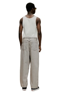 กางเกงยีนส์แบบมีกระเป๋า5กระเป๋าของผู้ชายผ้าฝ้าย100% ทรงหลวมใส่พอดีตัวดีไซน์ใหม่ - Product Image 2