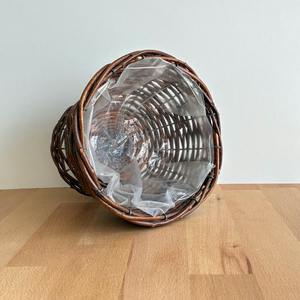 Cesta de mimbre tejida a mano con base, centro de mesa, adecuada para decoración de mesa, uso como maceta y cuenco decorativo para entrada. - Product Image 6