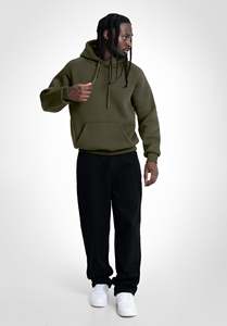 Sweat-shirt à capuche pour homme en coton 100% léger et respirant, avec logo personnalisé brodé, couleur bordeaux, pour l'hiver - Product Image 5