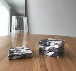 Posavasos de Mármol Calacatta Viola, Posavasos Cuadrados de Piedra, Decoración Elegante para el Hogar - Product Image 4