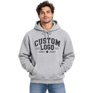 Sudadera con Capucha Negra Sólida para Hombre, Sudadera Casual de Manga Larga con Bolsillo Canguro, Logotipo Personalizado, Alta Calidad, 500 GSM, 100% Algodón - Product Image 2