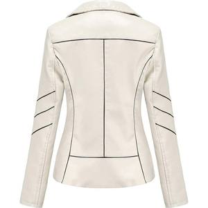 Blouson moto femme en similicuir, grande taille, respirant, manches amovibles, couleur unie, mode hiver - Product Image 6