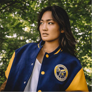 OEM <b>Real</b> <b>Leather</b> Sleeve Wool <b>Jacket</b> with Heavy Embroidery Chenille Lettering Design Varsity Letterman Baseball <b>Jackets</b> - Product Image 1