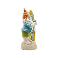 Figurine de gnome de plage sculptée en résine, planche de surf solaire lumineuse 'Bienvenue', décoration de jardin, ornement nautique côtier, vente en gros B2B CN
