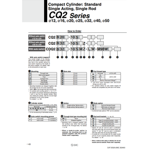 กระบอกสูบขนาดกะทัดรัด CQ2B12-5S ชิ้นส่วนนิวเมติก SMC - Product Image 3