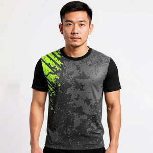 T-shirt personnalisé pour homme, imprimé par sublimation camouflage, manches courtes, col rond, 100% polyester, jersey, pour chaque match. Fournisseur en gros. - Product Image 1