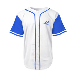 Maillot de baseball respirant à manches courtes de haute qualité, couleur personnalisée, 100% polyester, vêtements d'équipe - Product Image 1