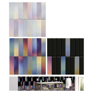 Carreaux muraux en porcelaine sculptée de luxe 300x300, texturés et émaillés, pour projets de rénovation intérieure de bureaux commerciaux et halls d'accueil - Product Image 1