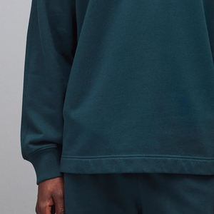 Sudadera para Hombre con Cuello Camisero y Cierre de Botones, Diseño de Color Sólido, Mangas Largas con Hombros Caídos, Costuras de Alta Calidad - Product Image 3