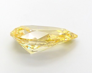 Diamant en forme de poire, 4,95 carats, couleur jaune intense fantaisie, clarté VS1, polissage excellent, pierre précieuse cultivée en laboratoire, produit CVD - Product Image 2