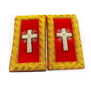 Épaulettes de cérémonie personnalisées, écussons d'épaule uniformes avec fixation par épingle de sûreté, brodés, service OEM - Product Image 1