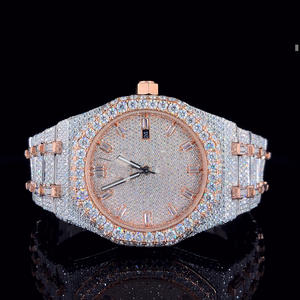 Reloj de Hombre de Lujo con Diamantes Moissanite VVS, Estilo Deportivo y Elegante, Cristal de Cuarzo, Esfera de Acero Inoxidable de 41 mm - Product Image 1