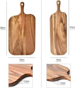 Planche à découper en bois d'acacia avec poignée, petite taille, longue planche à charcuterie en bois, planche à fromage, planches de service pour la cuisine - Product Image 2