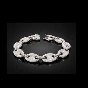 Pulsera de Eslabones Cubanos con Diamantes de Diseño de 5CT, Oro Sólido de 14KT, Joyería Hip Hop Pesada con Diamantes, Disponible en 10KT, VS H I - Product Image 1