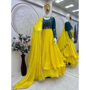 ชุดราตรีดีไซเนอร์มีสไตล์ชุดคลุม anarkali พร้อมที่กวนใจและ dupatta - Product Image 2
