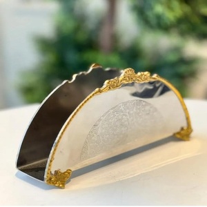 Boîte à mouchoirs en bois de couleur brun foncé, design nouveau, avec couvercle en métal doré, pour la cuisine et l'hôtellerie - Product Image 6