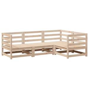 Conjunto de Sofás Modulares Grandes para Jardín, Madera de Pino Natural, Duraderos y Elegantes - Product Image 2