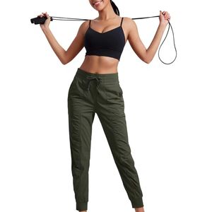 Pantalon de jogging vert respirant à taille haute pour femme, couleur unie, avec cordon de serrage, longueur cheville, style décontracté - Product Image 5