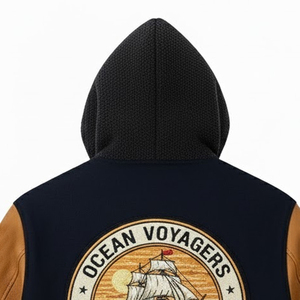 เสื้อแจ็คเก็ตเบสบอลสไตล์วิทยาลัย Letterman คุณภาพสูง เป็นมิตรกับสิ่งแวดล้อม สำหรับผู้ชาย จากโรงงานผู้ผลิตโดยตรง - Product Image 6