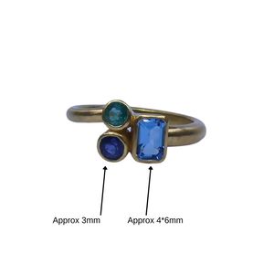 Wedding Wear 925 Sterling <b>Silver</b> Gold Plated Jewelry Blue Topaz <b>Emerald</b> Gemstone Women Wear Classic <b>Ring</b> - Product Image 1