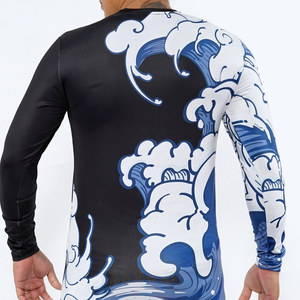 Rohzen Sports OEM High Quality Long Sleeve Rash Guard UPF50+ Swimming Wear Adults Spandex/Polyester <b>Compression</b> Fabric Custom - Product Image 6