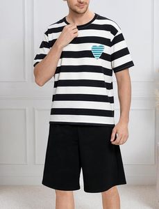 <b>Men's</b> Short Sleeve <b>Pajama</b> <b>Set</b> Summer Breathable Soft Sleepwear Loungewear Cozy PJs - Product Image 5