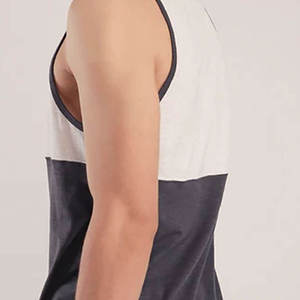 Débardeur de sport décontracté pour homme, 100 % coton tricoté 180 GSM, respirant, séchage rapide, col en V, couleur unie, pour la musculation - Product Image 3