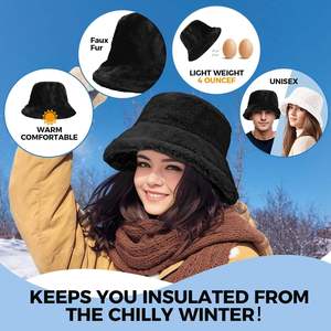 Sombrero de Pescador SIDDIQUI HOSINEX para Mujer, de Piel Sintética, Laminado, Casual, de Felpa, sin Costuras, Teñido, Lavado, con Lazo, para Invierno - Product Image 3