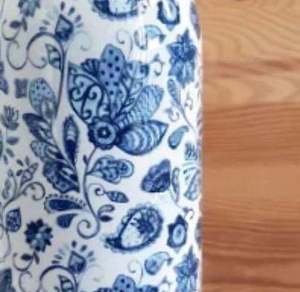 Blue Floral Print <b>Copper</b> Water <b>Bottle</b> Vintage Botanical <b>Drinking</b> <b>Bottle</b> Leakproof Travel Custom Logo Gift Wellness - Product Image 3