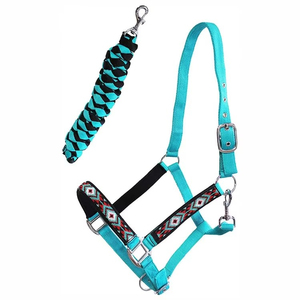 Harnais de cheval en nylon orange avec rembourrage noir et boucles métalliques pour l'équitation et l'entraînement - Product Image 2