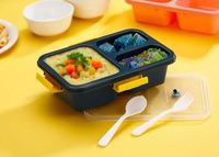 Boîte à lunch en plastique durable de haute qualité à 3 compartiments de 1000 ml, étanche, pour la maison et le bureau, au prix de gros
