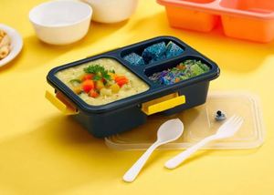 High Quality 3 <b>Compartments</b> 1000ml Leak Proof Durable Plastic <b>Lunch</b> <b>Box</b> for Home and Office Use at Bulk Price - Product Image 2